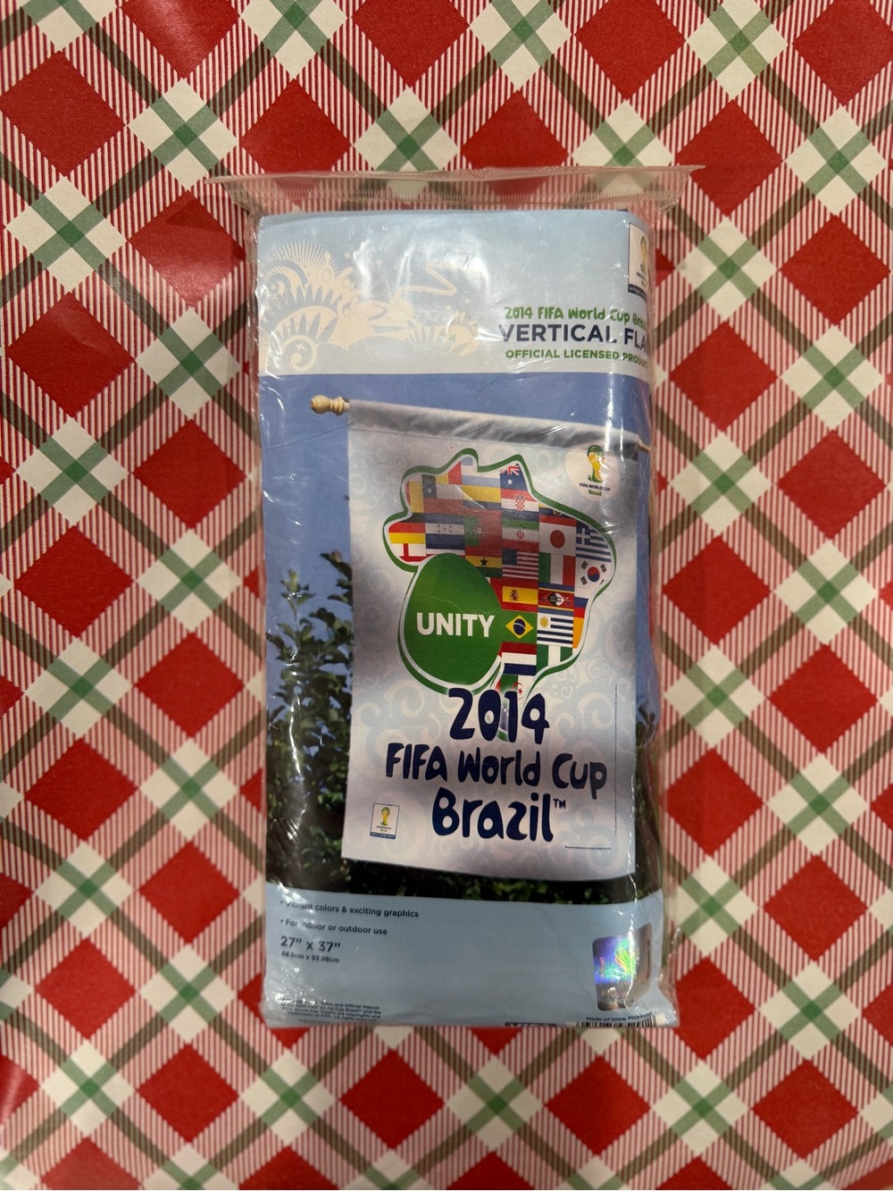 FIFA World Cup 2014 Brazil Unity Vertical Flag - Blue